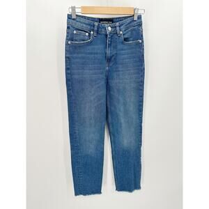 The Kooples Jeans Womens Straight Leg Cropped Jeans Size 24 High Waisted Casual